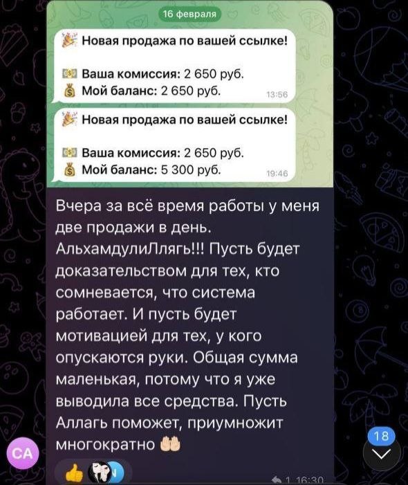 Сообщение участницы о доходе и обучении